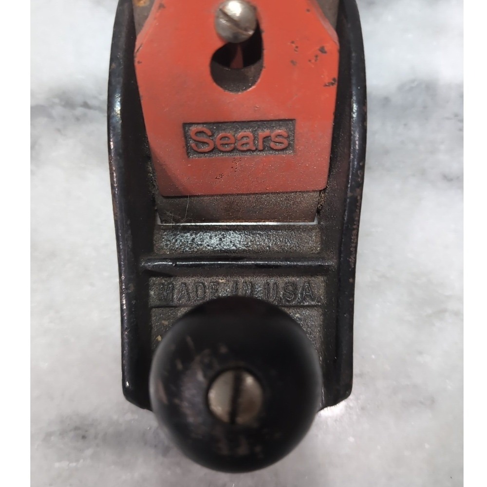 Sears Vintage Hand Plane Red Lever Cap Made in USA Woodworking Tool 9.5 Inch - Picture 8 of 10